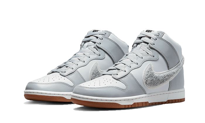 Nike Dunk High Retro Chenille Swoosh White Grey
